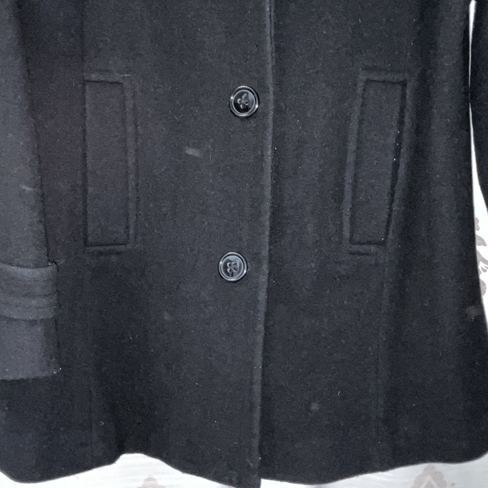 Croft & Barrow Classic Black Pea Coat - Picture 3 of 8